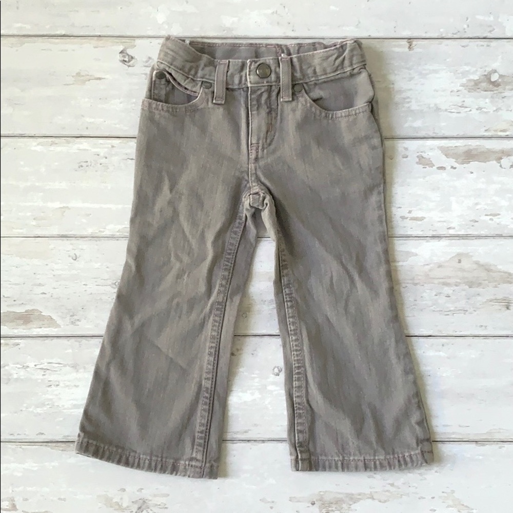 Girls 2T Gray Flare Jeans Sonoma Adjustable Waist Pants Toddler Denim